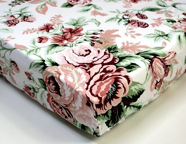 Prześcieradło bawełniane z gumką-Garden róż